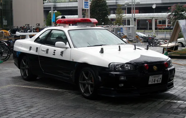Skyline, префектура Сайтама, японская полиция, GTR R34, BNR 34