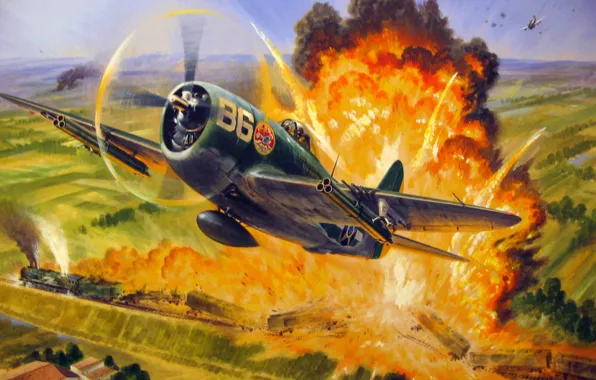 Картинка war, ww2, fab, brazilian air force, p-47 thunderbolt