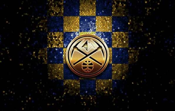 Wallpaper, sport, logo, basketball, NBA, Denver Nuggets, glitter, checkered