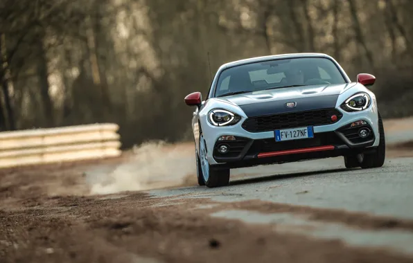 Дорога, родстер, спайдер, чёрно-белый, Abarth, 124 Spider, 2019, Rally Tribute