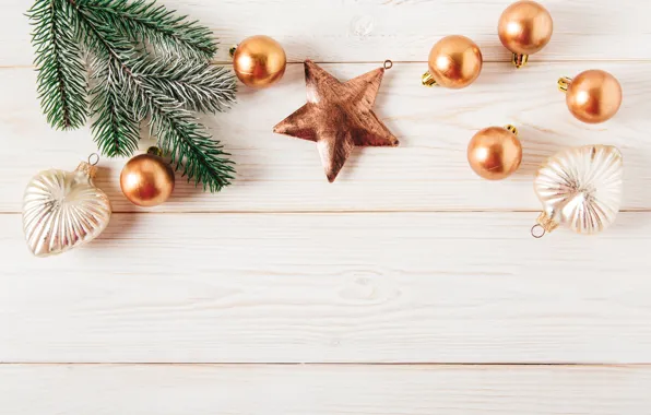 Украшения, шары, елка, Новый Год, Рождество, happy, Christmas, wood