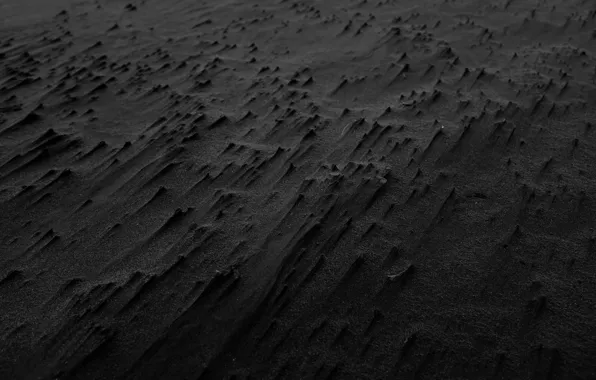 Картинка песок, черный, минимализм, пыль, black, minimalism, dust, sand