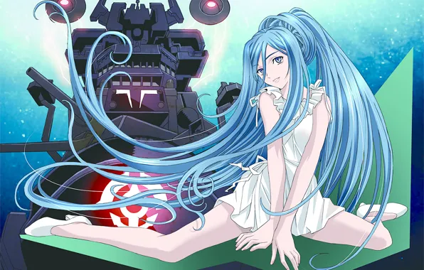 Girl, sexy, long hair, dress, anime, blue eyes, beautiful, pretty