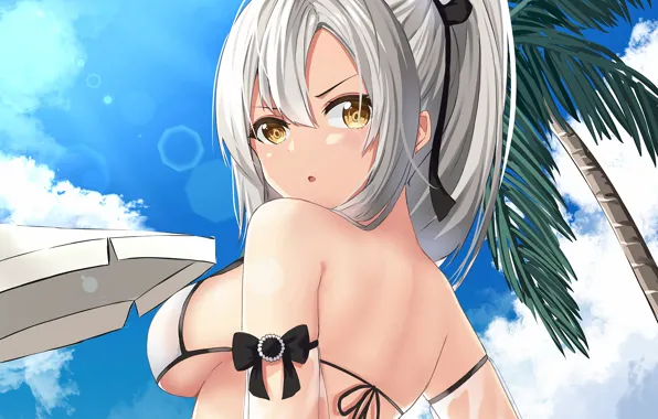 Girl, sexy, cleavage, long hair, boobs, anime, beautiful, pretty