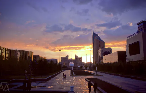 Минимализм, Astana, ADM, Kazakhstan, водно-зеленый бульвар
