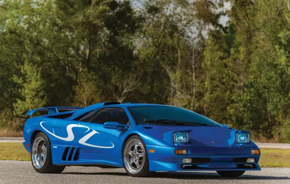 Blue, Supercar, Lamborghini Diablo SV