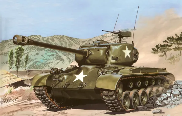 Картинка США, история, World of tanks, WoT, средний танк, першинг, M26 Pershing