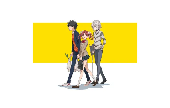 Toaru Majutsu no Index, Kuroko Shirai, Kamijou Touma, Accelerator, Магический Индекс