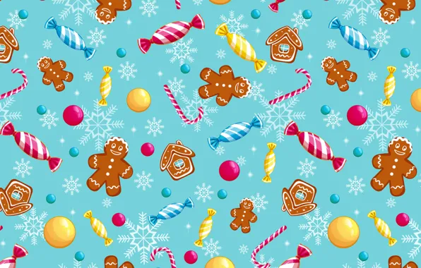 Фон, Рождество, конфеты, сладости, Новый год, christmas, background, pattern