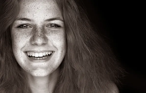 Smile, face, happiness, freckles