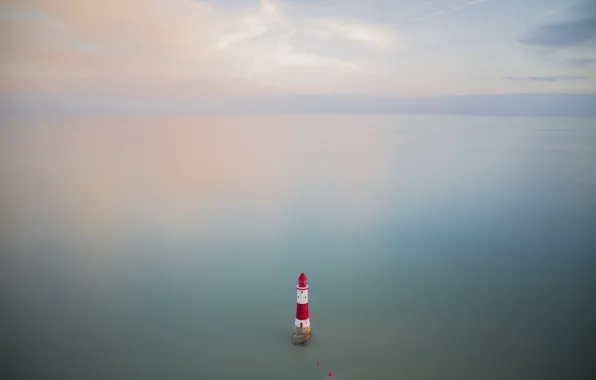 Море, маяк, England, United Kingdom, Beachy Head
