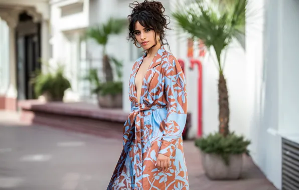 Взгляд, девушка, поза, певица, красотка, боке, Camila Cabello