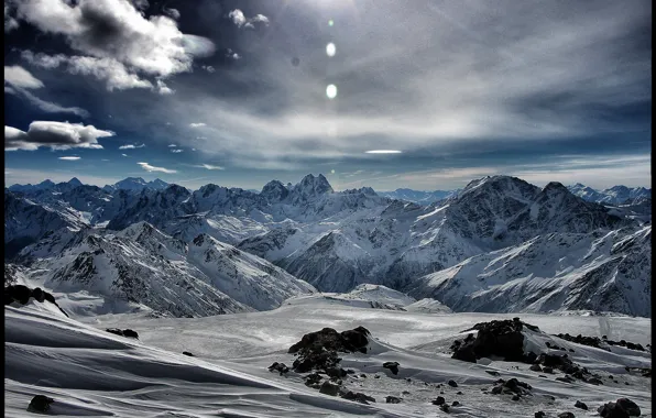 Картинка небо, горы, ущелье