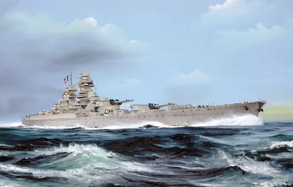 Картинка Франция, линкор, Ришелье, линейный корабль французского флота