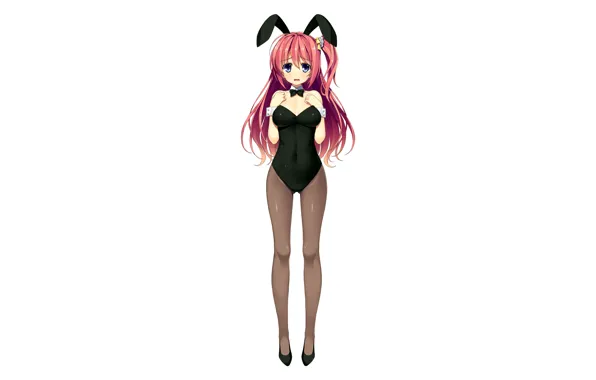 Girl, sexy, cleavage, pink hair, long hair, boobs, anime, beautiful