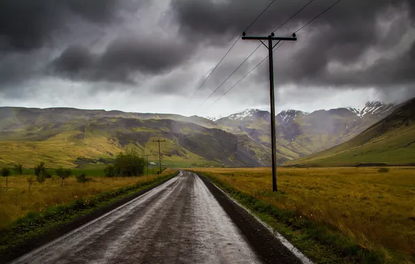 Дорога, небо, пейзаж