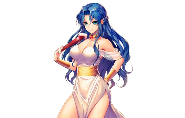 Girl, sexy, cleavage, long hair, dress, boobs, anime, beautiful