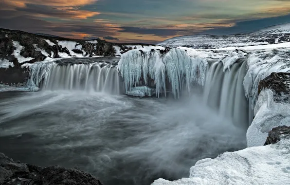 Картинка пейзаж, Godafoss waterfall, Northern Iceland
