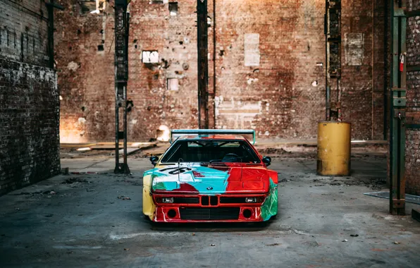 Картинка BMW, front view, E26, M1, BMW M1 Art Car by Andy Warhol