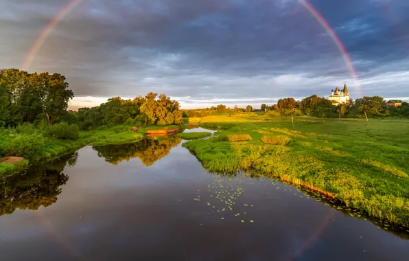 Картинка пейзаж, природа, река, радуга, Гордеев Эдуард, Эдуард Гордеев, Эд Гордеев