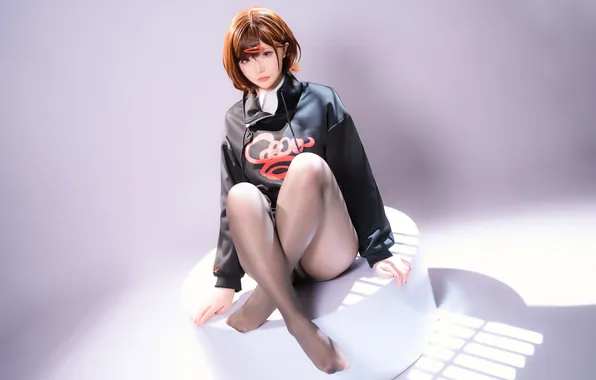 Картинка Asian, legs, model, women, cosplay, pantyhose, legs crossed, Hoshilily