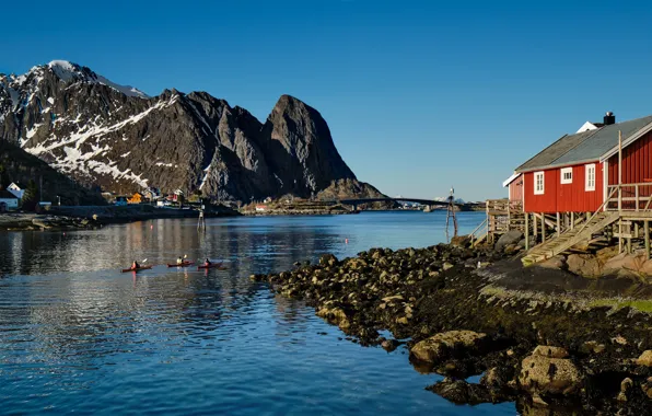 Горы, Норвегия, Reine, Lofoten