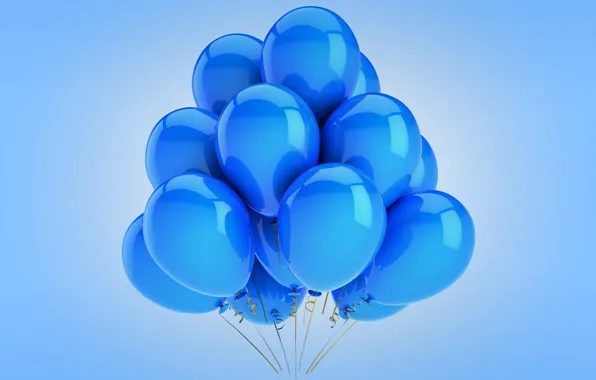 Воздушные шары, blue, celebration, holiday, balloons