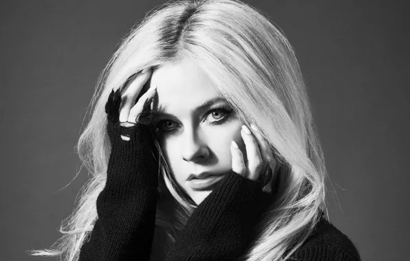 Avril Lavigne, Аврил Лавин, Певица, Singer, Черно - Белое
