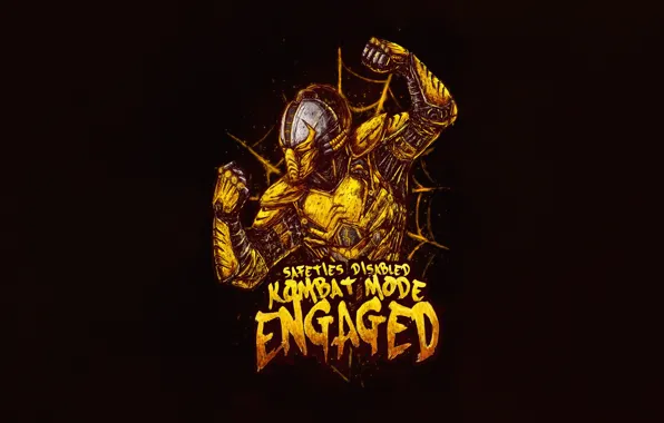 Минимализм, Стиль, Фон, Арт, Art, Robot, Style, Mortal Kombat