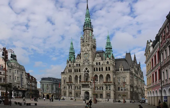 City, town, town hall of the Viennese model, town hall, Czech republic, Liberec