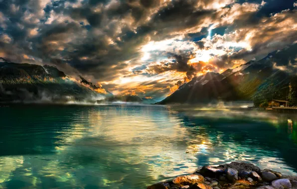 Картинка горы, озеро, Швейцария, Brienzersee