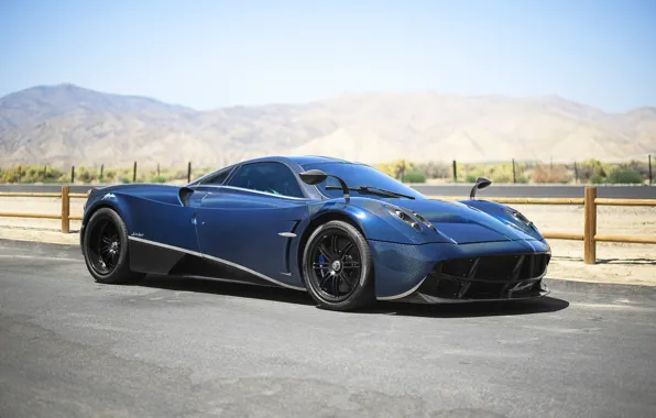 Картинка Pagani, blue, carbon, Huayra