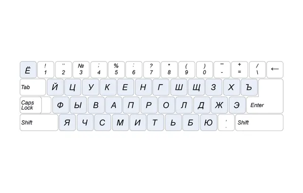 Белый, буквы, фон, символы, русская раскладка