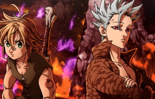 Аниме, арт, парни, Nanatsu no Taizai, Семь смертных грехов