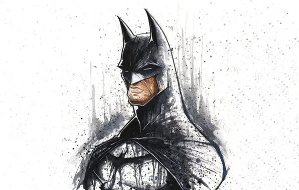 Картинка batman, art, minimalistic, dc comics, artwork, superheroes, white background