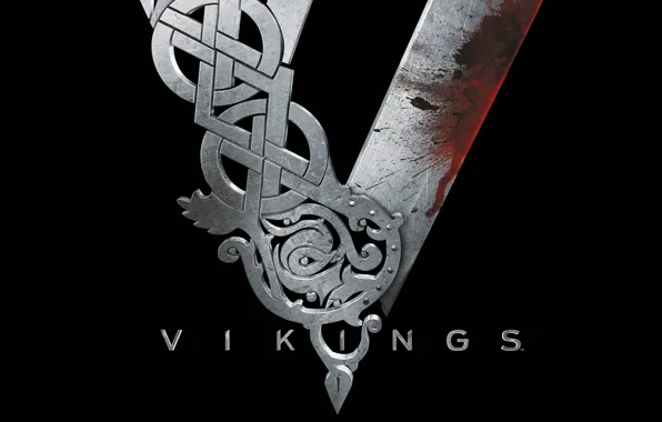 Картинка металл, черный, кровь, сериал, Vikings, Викинги