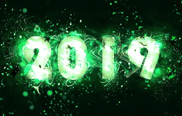 Картинка абстракция, зеленый, Новый год, New Year, 2019