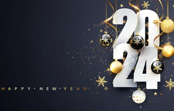Цифры, Новый год, дата, композиция, 2024, Новый 2024 год