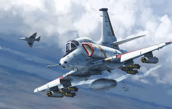Легкий, США, Douglas A-4 Skyhawk, Штурмовик, US Marine Corps, американские морские пехотинцы, американские морпехи, USMC …