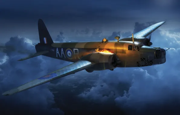 Великобритания, Raf, Adam Tooby, Vickers Wellington Mk.IA, Дальний бомбардировщик