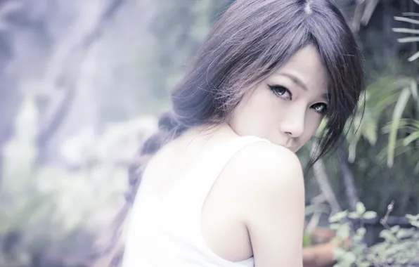 Девушка, портрет, азиатка