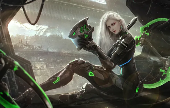Девушка, Блондинка, Стиль, Girl, Костюм, Fantasy, Боец, Красотка