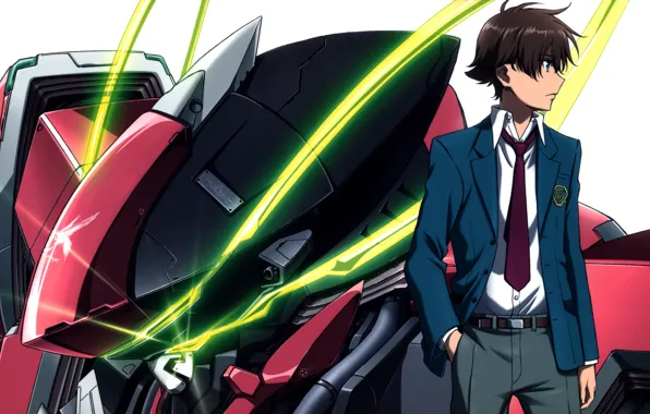 Галстук, боевой робот, kakumeiki valvrave, haruto tokishima, школьник