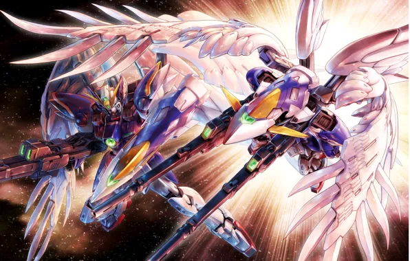 Оружие, крылья, роботы, пушка, Mobile Suit Gundam