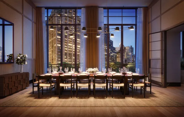 Интерьер, мегаполис, New York, столовая, банкетный зал, 25 Park Row in Financial District