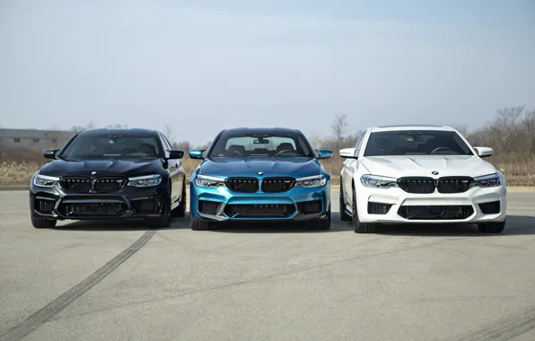 Картинка BMW, Blue, Black, White, Trio, Sight, LED, F90