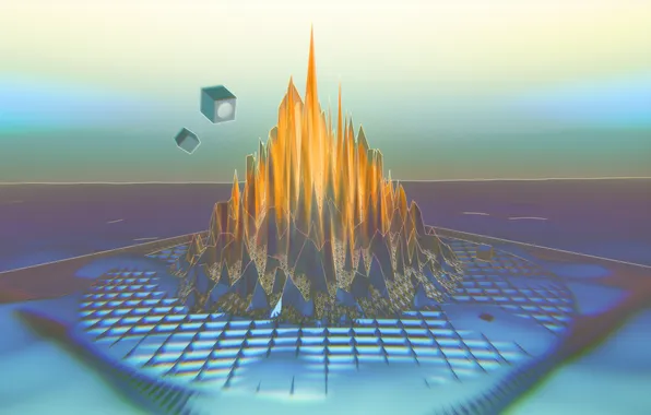 Fantasy, landscape, mountain, color, abstraction, blender3d, 3dart