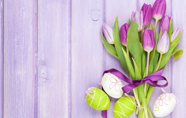 Картинка цветы, яйца, Пасха, тюльпаны, flowers, tulips, spring, Easter