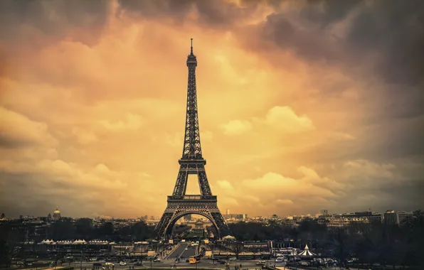 Картинка город, Париж, башня