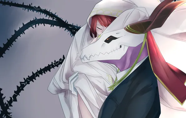 Девушка, аниме, колючки, арт, чародей, Mahou Tsukai no Yome